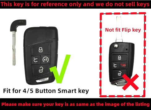 Silicone Rubber Key Fob Cover Compatible with 2018-2025 VW Volkswagen Atlas Golf Alltrack Jetta Passat Tiguan Taos (not for Keys with Eject/flip/fold Buttons) in Saudi Arabia