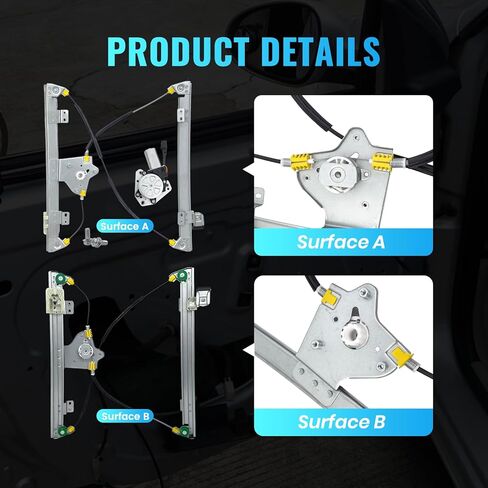748-508 منظم نوافذ الطاقة لجانب السائق الأيسر الأمامي مع محرك 6 دبابيس متوافق مع كرايسلر تاون كانتري 2008-2010، كرايسلر تاون كانتري 2011-2016، دودج جراند كارافان 2008-2010، رام C/V 2012-2015، in Kuwait