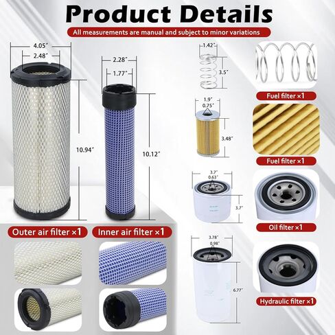 Maintenance Service Filter Kit Compatible with Kubota L3010 L3130 L3410 L3430 HST Replaces# TA040-93220 TA040-93230 HH164-32430 HHTA0-37710 15521-43160 in Kuwait