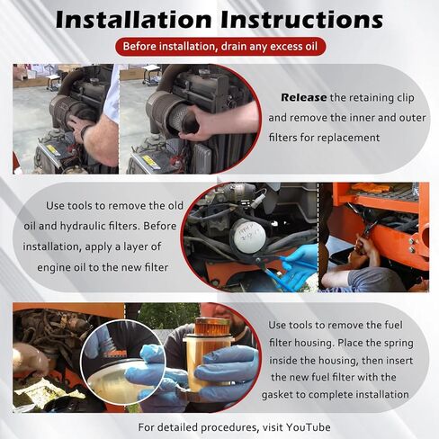 Maintenance Service Filter Kit Compatible with Kubota L3010 L3130 L3410 L3430 HST Replaces# TA040-93220 TA040-93230 HH164-32430 HHTA0-37710 15521-43160 in Kuwait