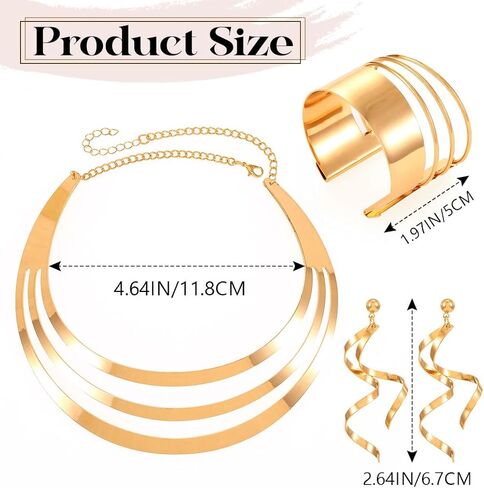Sixexey African Jewelry Set Golden Collar Necklace Set Costume Bracelet Earrings Jewelry for Women in Kuwait