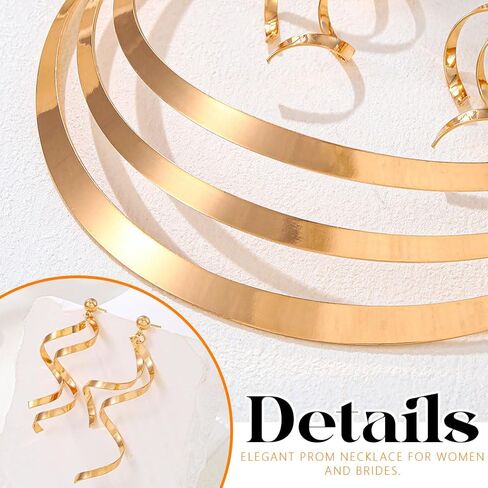 Sixexey African Jewelry Set Golden Collar Necklace Set Costume Bracelet Earrings Jewelry for Women in Kuwait