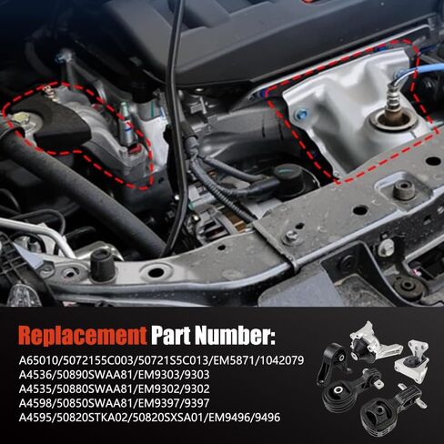 5PCS Engine Motor and Transmission Mount Set FIT for 2007-2011 Honda CR-V 2.4L Automatic, Replace A4595 A4598 A4535 A4536 A65010, Hydraulic Right Mount in Saudi Arabia