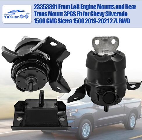 23353391 RWD Front Engine Mounts & Rear Trans Mount 3PCS Fits for Chevy Silverado 1500 GMC Sierra 1500 2.7L 2019-2021 85623476 85623475 in Kuwait