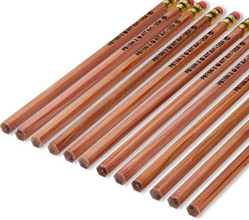 أقلام رصاص خشبية من AIT، عبوة من 12 قلمًا، غير مشحذ، رقم 2 رصاص HB، ممحاة خالية من اللاتكس، مصنوعة في الولايات المتحدة الأمريكية للتعامل مع أي مهمة كتابة بسهولة in Kuwait