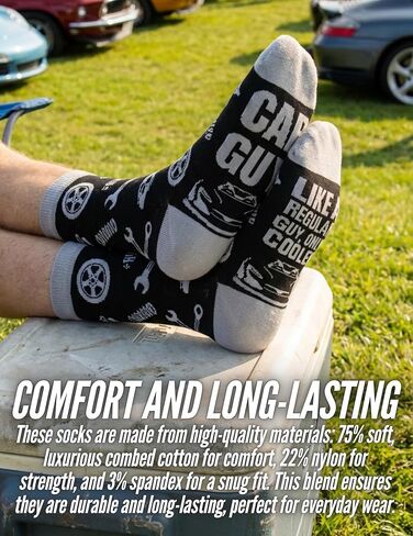 InnoBeta Car Guy Gifts for Men, Gifts for Car Guys, One Size Crew Socks, Only Cooler in Saudi Arabia