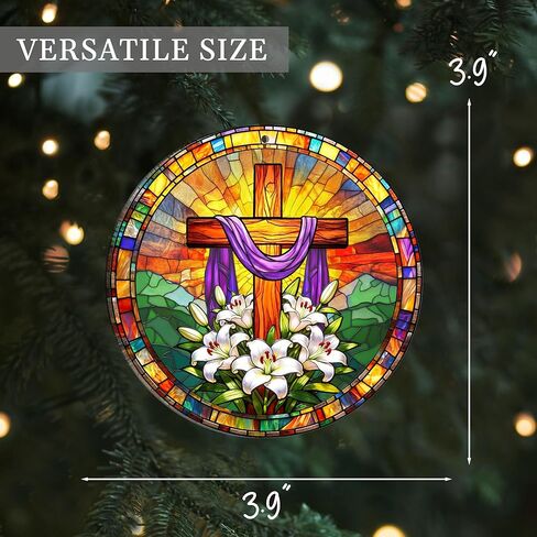 زينة عيد الفصح المتقاطعة، ديكور مرتفع، زخارف أكريليك لعيد الفصح من الزجاج الملون الصناعي، زينة عيد الفصح الدينية للمنزل، زينة عيد الفصح الكاثوليكية، حشوات السلة للرجال والنساء in Kuwait