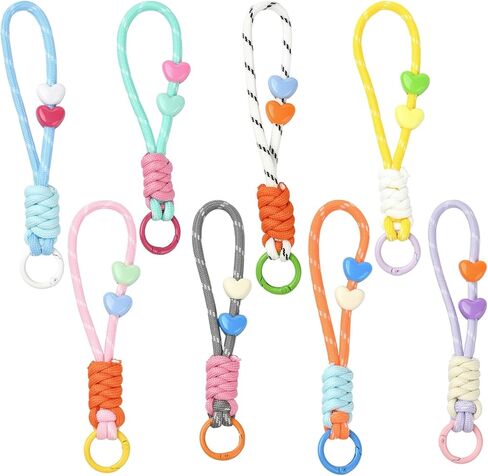 Stiesy Paracord Keychain Braided Nylon Lanyard with Clasps, Keychain Accessories for Phone Case Decor Backpack Charms Women in Kuwait