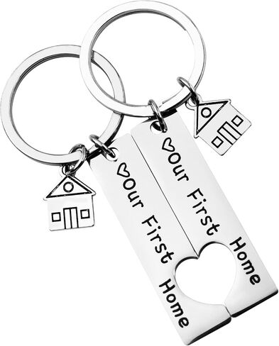 Enkrio لدينا أول منزل سلاسل المفاتيح سلسلة المفاتيح المنزل الجديد منزل جديد كيرينغ هووسورمينغ هدية للزوجين أصدقاء الأسرة مالك المنزل الجديد in Kuwait