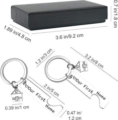 Enkrio لدينا أول منزل سلاسل المفاتيح سلسلة المفاتيح المنزل الجديد منزل جديد كيرينغ هووسورمينغ هدية للزوجين أصدقاء الأسرة مالك المنزل الجديد in Kuwait