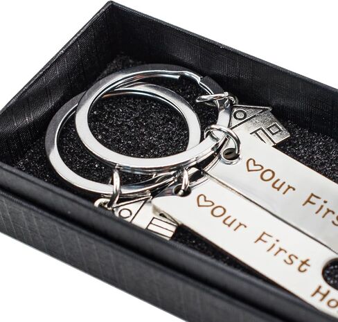 Enkrio لدينا أول منزل سلاسل المفاتيح سلسلة المفاتيح المنزل الجديد منزل جديد كيرينغ هووسورمينغ هدية للزوجين أصدقاء الأسرة مالك المنزل الجديد in Kuwait