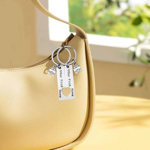 Enkrio لدينا أول منزل سلاسل المفاتيح سلسلة المفاتيح المنزل الجديد منزل جديد كيرينغ هووسورمينغ هدية للزوجين أصدقاء الأسرة مالك المنزل الجديد in Kuwait