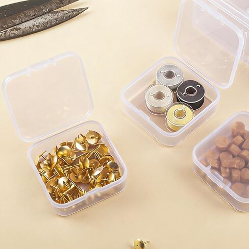 32 PCS Clear Plastic Organizer Box, Small Bead Organizers and Storage Containers with Hinged Lid for DIY Jewelry Making, Bead, Nail, Jewelry, Art, DIY Crafts, Fishing Tackle, Small Items in Saudi Arabia