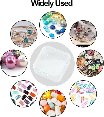 32 PCS Clear Plastic Organizer Box, Small Bead Organizers and Storage Containers with Hinged Lid for DIY Jewelry Making, Bead, Nail, Jewelry, Art, DIY Crafts, Fishing Tackle, Small Items in Saudi Arabia