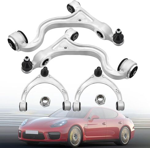 4PCS Front Upper & Lower Control Arm Kit Compatible with Porsche Panamera 2014 2015 2016 3.0L 3.6L 4.8L Replace# 97034105323 97034105324 in Kuwait