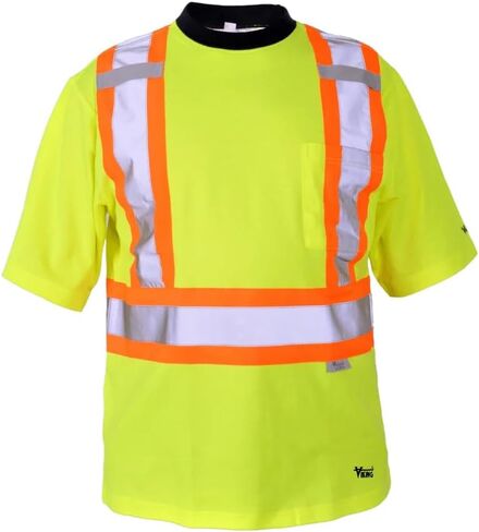 Viking Men's UPF Cotton Lined Safety T-Shirt with 2" Vi-brance Reflective Tape Over 4" Contrasting Tape in Saudi Arabia