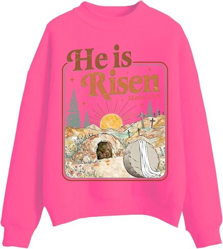 Happy Easter Sweatshirt True Story He Is Risen Sweatshirt Christian Jesus Easter Sweatshirts in Saudi Arabia