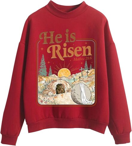 Happy Easter Sweatshirt True Story He Is Risen Sweatshirt Christian Jesus Easter Sweatshirts in Saudi Arabia