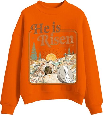 Happy Easter Sweatshirt True Story He Is Risen Sweatshirt Christian Jesus Easter Sweatshirts in Saudi Arabia