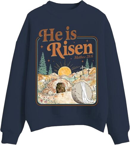 Happy Easter Sweatshirt True Story He Is Risen Sweatshirt Christian Jesus Easter Sweatshirts in Saudi Arabia