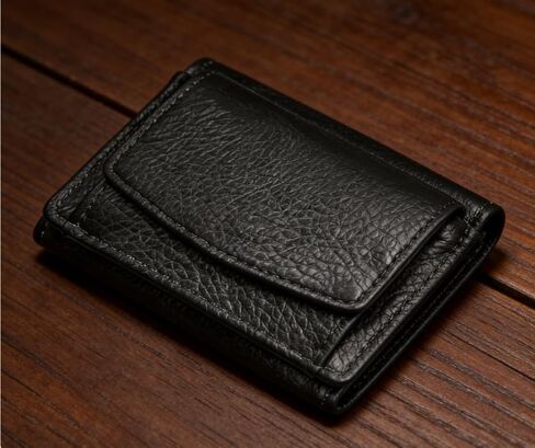 Practical Small Women’s Wallet, Multi-Functional Trifold Wallet Card Holder with Multiple Card Slots and Button Pocket, Solid Color PU Short Wallets for Daily Use (Black) in Saudi Arabia