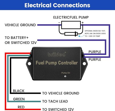 Briidea Electric Fuel Pump Controller, Tach Signal Monitoring, Turns the Pump Off When the Engine Stops in Saudi Arabia