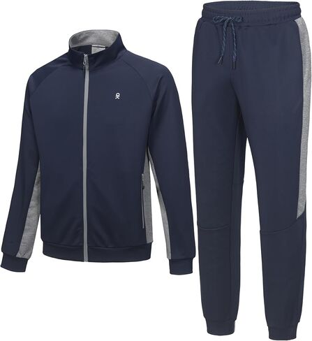 Little Donkey Andy Men's Tracksuit Sweatsuits 2 Piece Set Athletic Jogging Gym Full Zip Sets Sweat Track Suits for Men in Kuwait