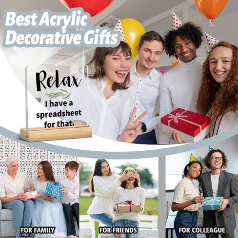 Funny Accountant HR Gifts Office Desk Decor Signs with Sayings Office Desk Decoration Shelf Cubicle Table Decor Relax I Have a Spreadsheet for That Acrylic Signs in Saudi Arabia