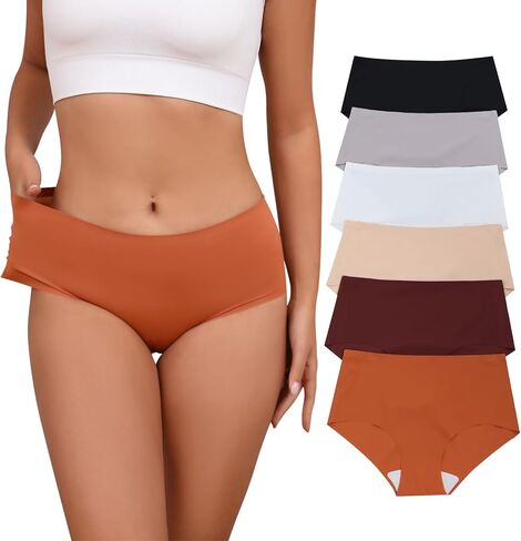 Seamless High Waist Underwear No Show Panties Breathable Stretch Hipster Briefs Full Coverage Multipack 6-Pack in Saudi Arabia