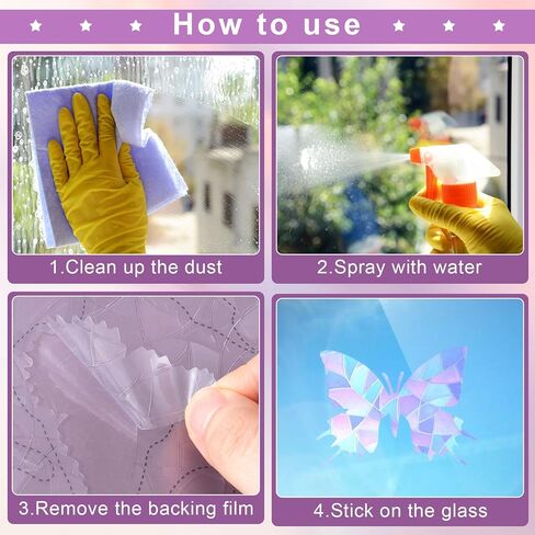 28 PCS Butterfly Window Stickers for Birds, Static Window Clings to Prevent Bird Strikes, Colorful Anti-Impact Window Glass Alert Clings in Saudi Arabia