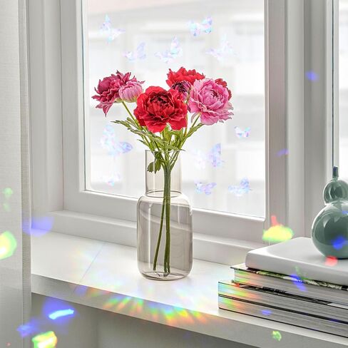 28 PCS Butterfly Window Stickers for Birds, Static Window Clings to Prevent Bird Strikes, Colorful Anti-Impact Window Glass Alert Clings in Saudi Arabia