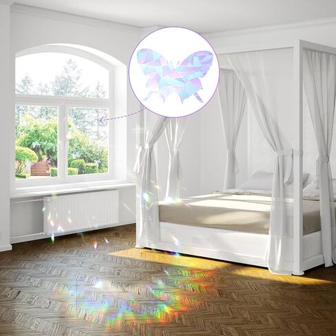 28 PCS Butterfly Window Stickers for Birds, Static Window Clings to Prevent Bird Strikes, Colorful Anti-Impact Window Glass Alert Clings in Saudi Arabia