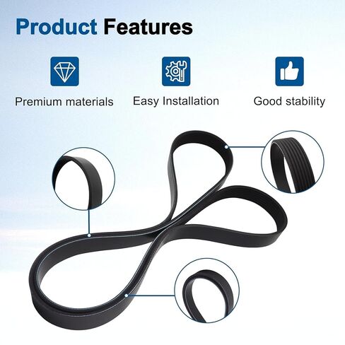Engine Serpentine Drive Belt Fit for Honda Accord 2.4L 2003 2004 2005 2006 2007 Replace 38920RAAA03 38920-RAA-A03 7PK1785 in Saudi Arabia