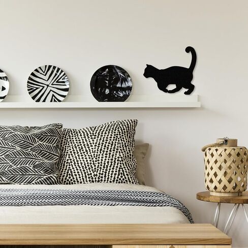 Pinetree Art 5 Pieces Funny Black Cat Wall Decor, Cute Wooden Cat Silhouettes DIY Decorations for Children's Rooms Bedroom Bathroom - Gifts for Cat Lovers (Black 2, Set, wood) in Kuwait