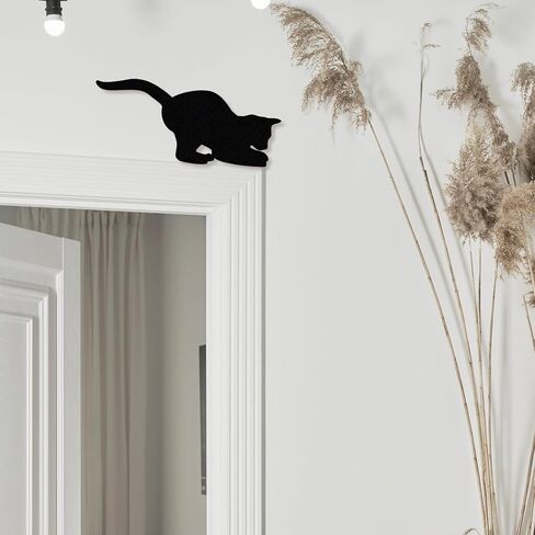 Pinetree Art 5 Pieces Funny Black Cat Wall Decor, Cute Wooden Cat Silhouettes DIY Decorations for Children's Rooms Bedroom Bathroom - Gifts for Cat Lovers (Black 2, Set, wood) in Kuwait