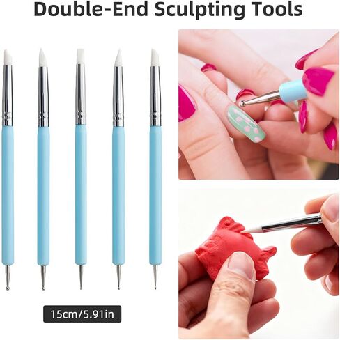 AULEEP Clay Sculpting Tools Kit, 31PCS Air Dry Clay Tool, Polymer Clay Tools, Clay Pottery Carving Tool Set for Miniatures, Figures, Classroom, Pottery Craft, Dotting, Molding, Modeling, Shaping in Kuwait