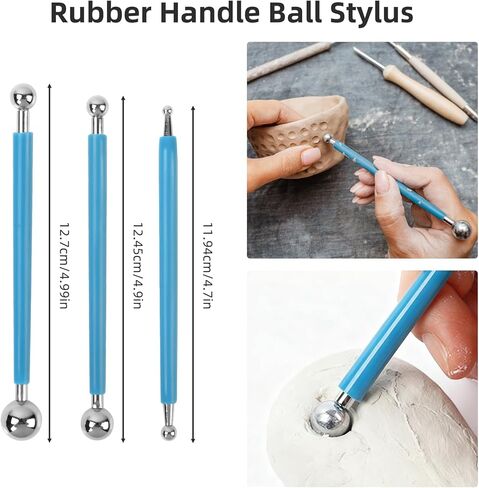 AULEEP Clay Sculpting Tools Kit, 31PCS Air Dry Clay Tool, Polymer Clay Tools, Clay Pottery Carving Tool Set for Miniatures, Figures, Classroom, Pottery Craft, Dotting, Molding, Modeling, Shaping in Kuwait