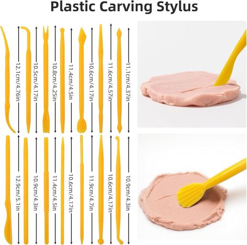 AULEEP Clay Sculpting Tools Kit, 31PCS Air Dry Clay Tool, Polymer Clay Tools, Clay Pottery Carving Tool Set for Miniatures, Figures, Classroom, Pottery Craft, Dotting, Molding, Modeling, Shaping in Kuwait