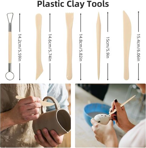 AULEEP Clay Sculpting Tools Kit, 31PCS Air Dry Clay Tool, Polymer Clay Tools, Clay Pottery Carving Tool Set for Miniatures, Figures, Classroom, Pottery Craft, Dotting, Molding, Modeling, Shaping in Kuwait
