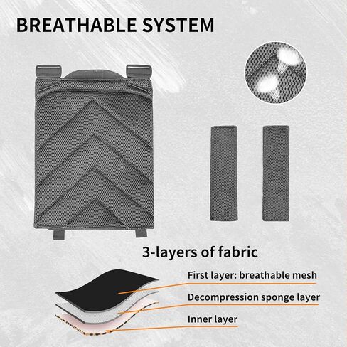 سترة WOLFHUNT التكتيكية للرجال للألعاب، سترة مرجحة بنظام Molle، معدات معيارية ممتازة لعشاق الألعاب، رمادي in Kuwait