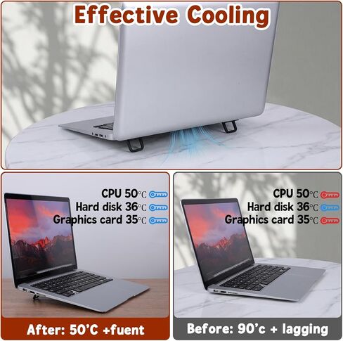4PCS Portable Keyboard Riser Self Adhesive Laptop Stand Mini Invisible Computer Feet for Desk Computer Keyboard Stand Laptop Holder with Anti Slip Silicone(Black) in Saudi Arabia