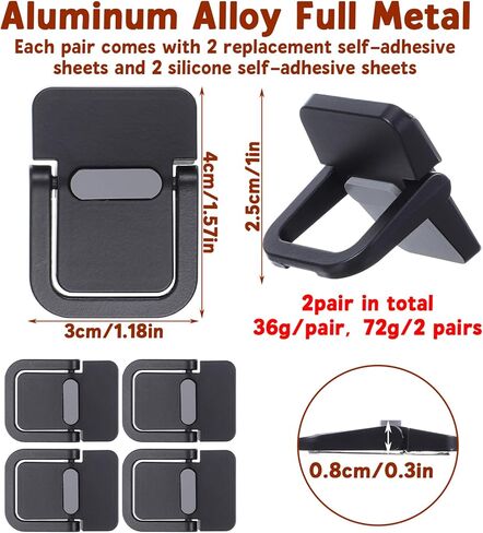 4PCS Portable Keyboard Riser Self Adhesive Laptop Stand Mini Invisible Computer Feet for Desk Computer Keyboard Stand Laptop Holder with Anti Slip Silicone(Black) in Saudi Arabia
