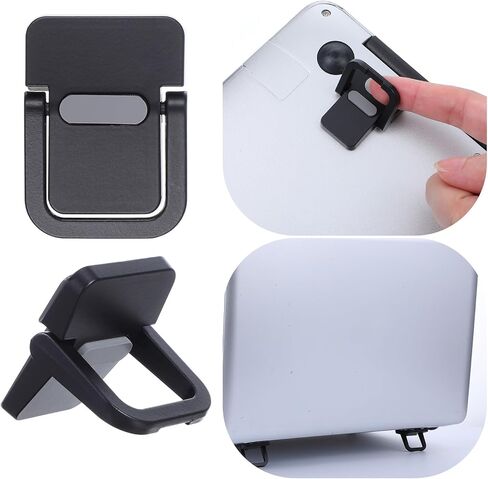 4PCS Portable Keyboard Riser Self Adhesive Laptop Stand Mini Invisible Computer Feet for Desk Computer Keyboard Stand Laptop Holder with Anti Slip Silicone(Black) in Saudi Arabia