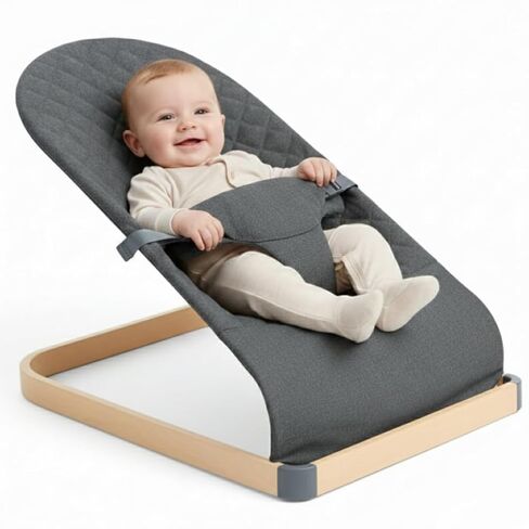 Baby Bouncer - Portable Bouncer Seat for Babies, Ergonomic Design Baby Bouncy Seats Infant with Mesh Fabric Natural Vibrations, Beige in Kuwait