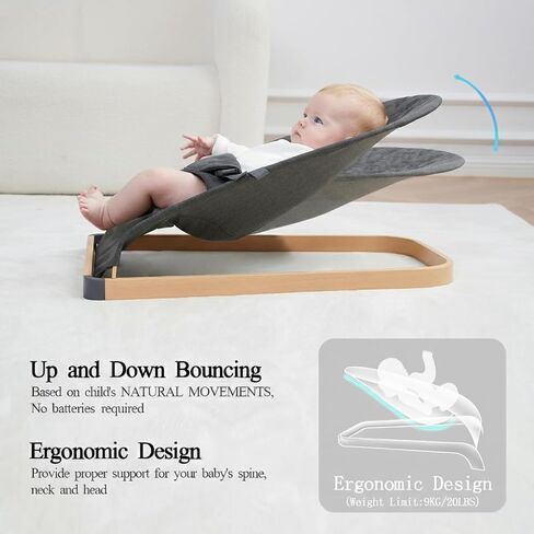 Baby Bouncer - Portable Bouncer Seat for Babies, Ergonomic Design Baby Bouncy Seats Infant with Mesh Fabric Natural Vibrations, Beige in Kuwait