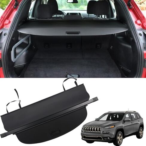 Marretoo for Jeep Cherokee Cargo Cover 2014 2015 2016 2017 2018 for Jeep Cherokee Accessories Black Retractable Trunk Cover Security Shield Shade in Saudi Arabia