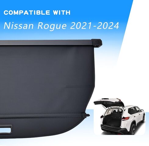 غطاء كارجو متوافق مع Rogue 2021-2024 2025، غطاء صندوق السيارة الخلفي قابل للسحب لملحقات Rogue للخصوصية (لا يوجد Rogue Select وSport) in Kuwait