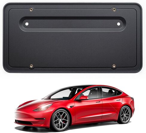 حامل لوحة الترخيص الخلفي لطراز Tesla 3 17-23 والطراز Y 20-24، إطار دعامة لعلامة السيارة الخلفية مع أغطية مسامير لإطار لوحة ترخيص Tesla طقم تثبيت اللوحة الخلفية OE:109684400B in Kuwait