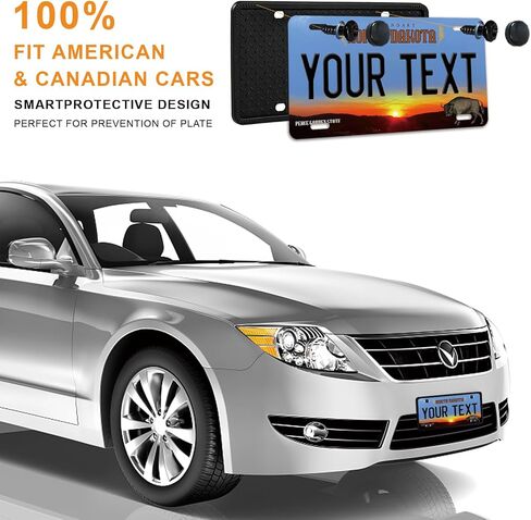 Silicone License Plate Frames - 2 Pack Universal US Car Black License Plate Holders Bracket, Rust-Proof, Rattle-Proof, Weather-Proof with Drainage Holes in Kuwait