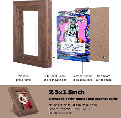 Rainmae 6 Pack Mini Picture Frames 2.5x3.5 Inch Solid Wood Small Polaroid Style Picture Frames with Clear Plexiglass 2x3 Small Polaroid Instax Fuji 12/40/EVO Photo Holder, Home Office Decoration in Saudi Arabia